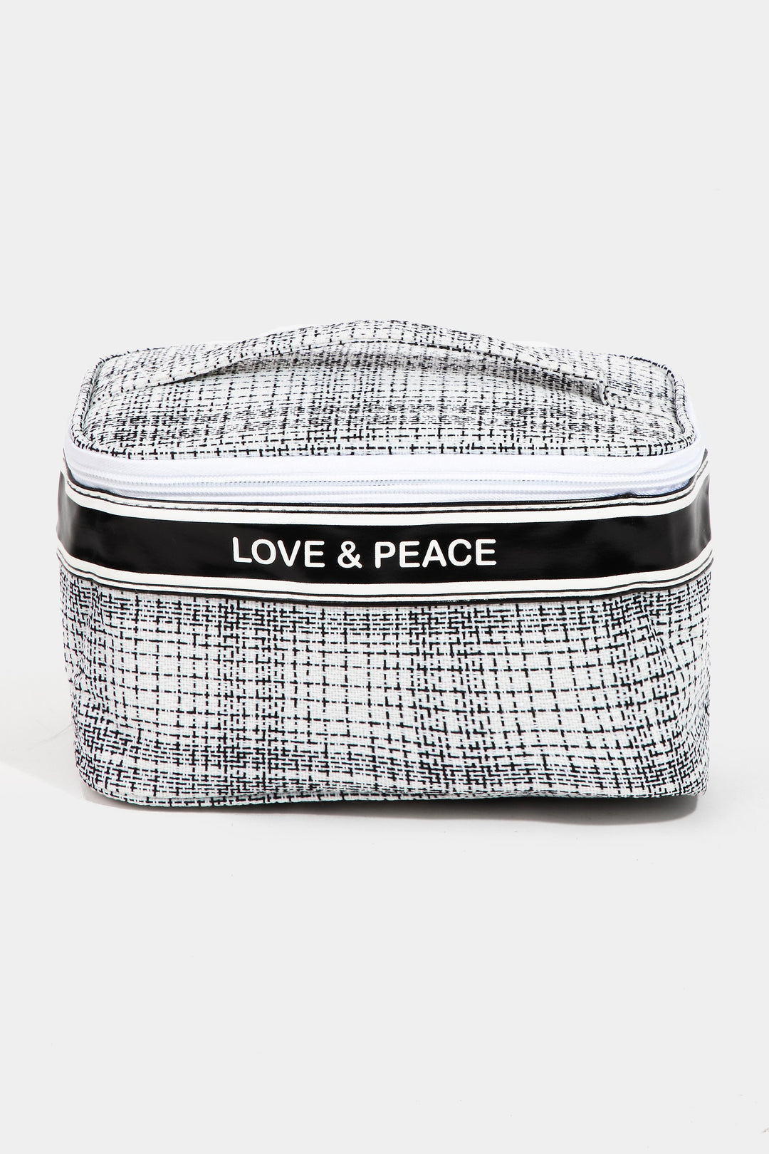 Fame Love & Peace Striped Cosmetic Bag