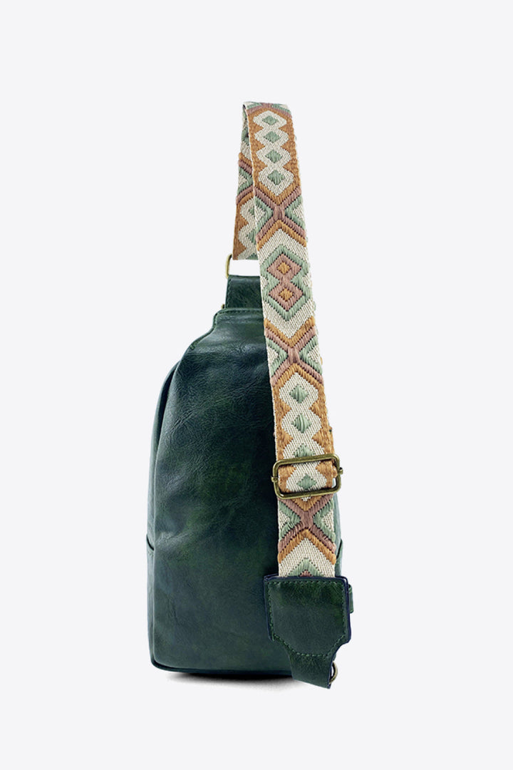 Adjustable Strap PU Leather Sling Bag-Ever Joy