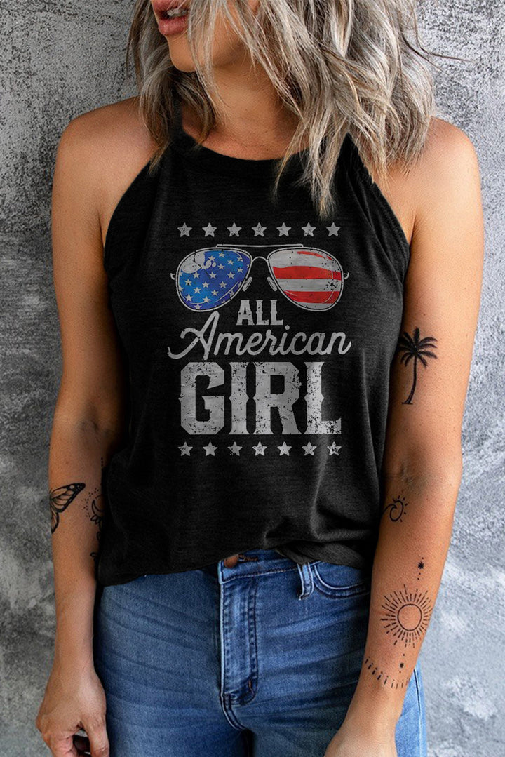 ALL AMERICAN GIRL Graphic Tank-Ever Joy