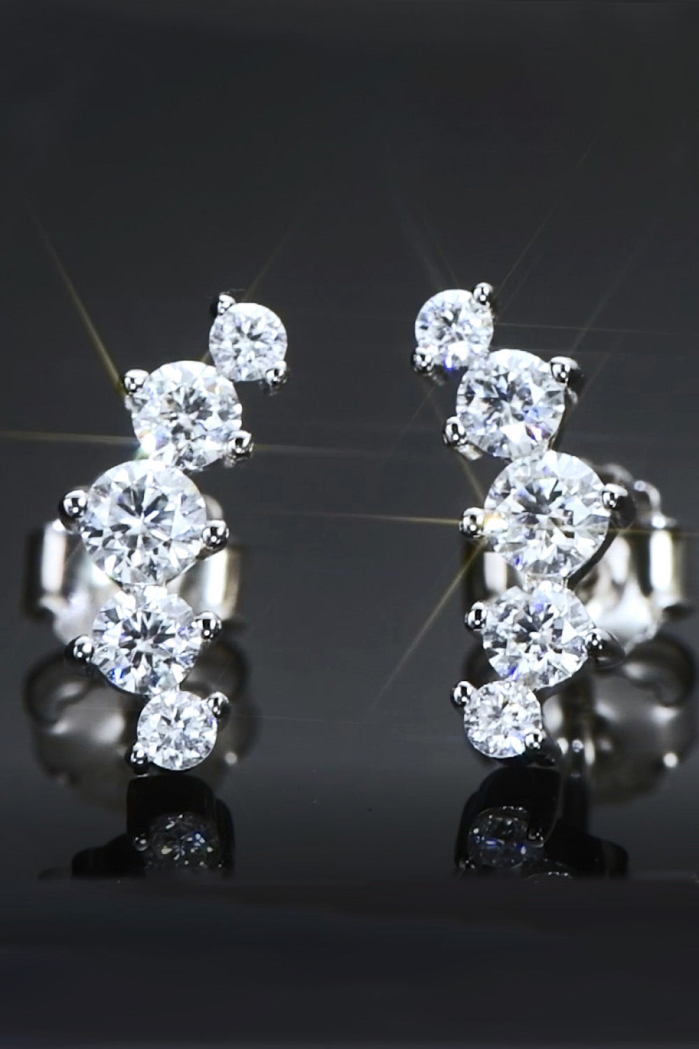 All You Need Moissanite Platinum-Plated Earrings-Ever Joy