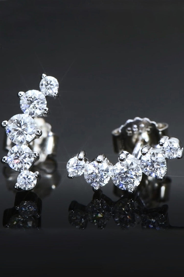 All You Need Moissanite Platinum-Plated Earrings-Ever Joy