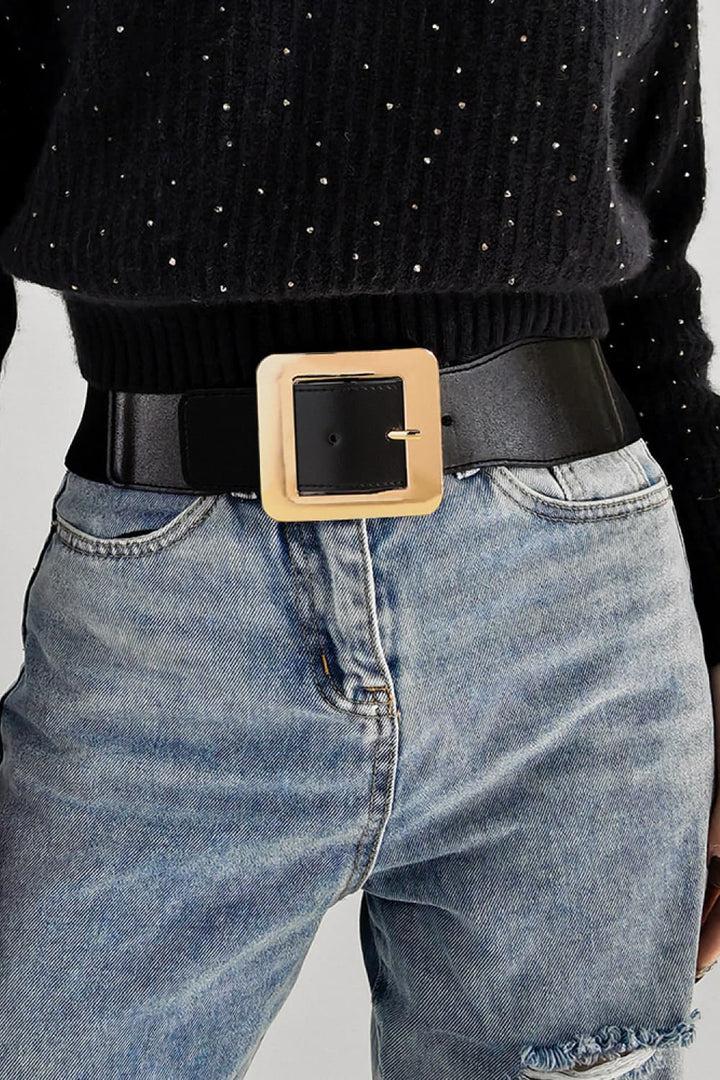 Alloy Buckle PU Leather Belt-Ever Joy