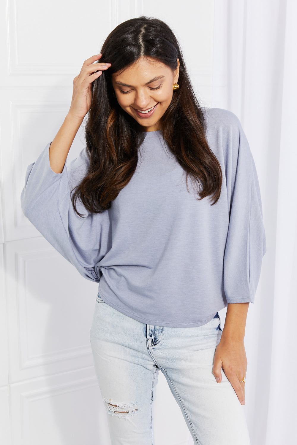 Andree by Unit Full Size Needless to Say Dolman Sleeve Top-Ever Joy