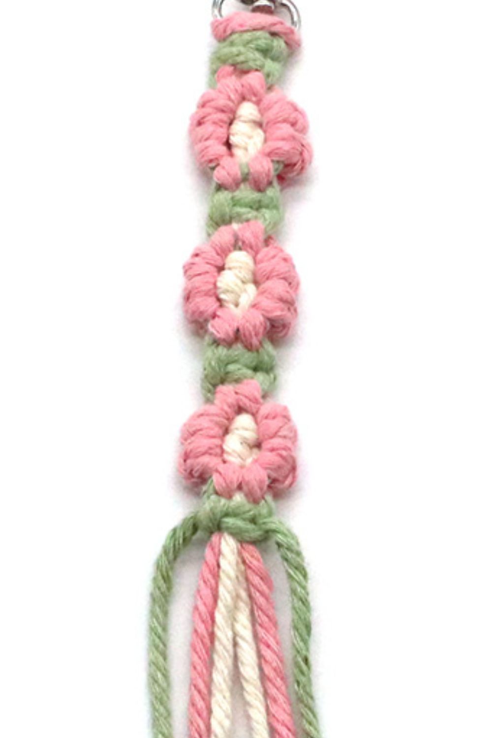 Assorted 4-Pack Hand-Woven Flower Keychain