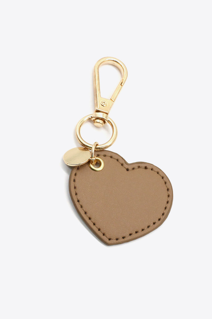 Assorted 4-Pack Heart Shape PU Leather Keychain