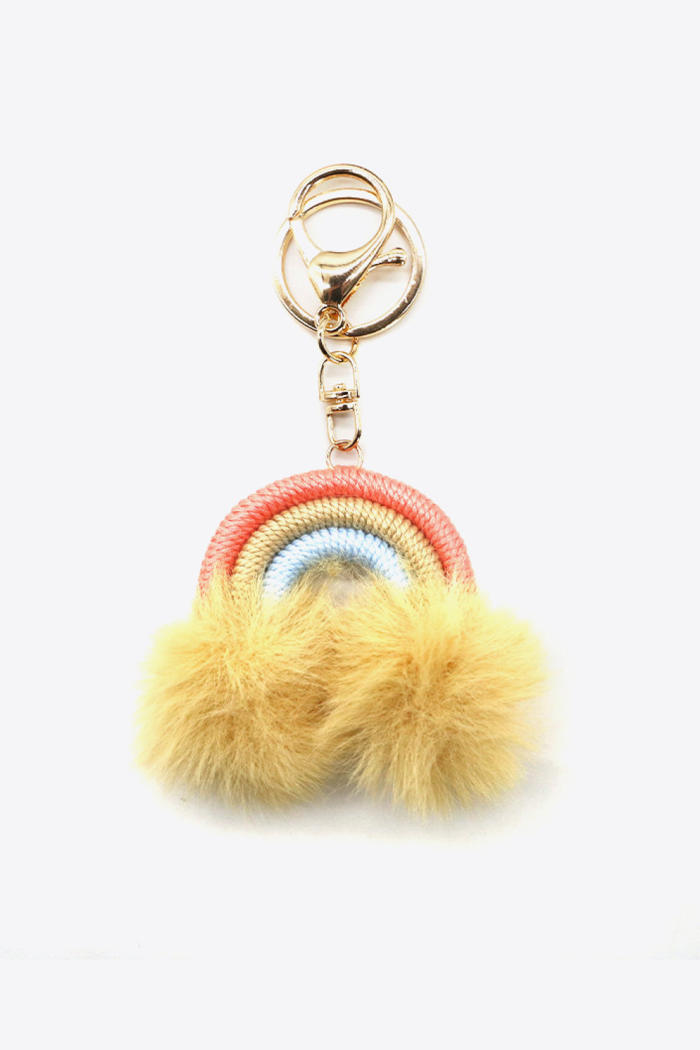 Assorted 4-Pack Rainbow Pom Pom Keychain