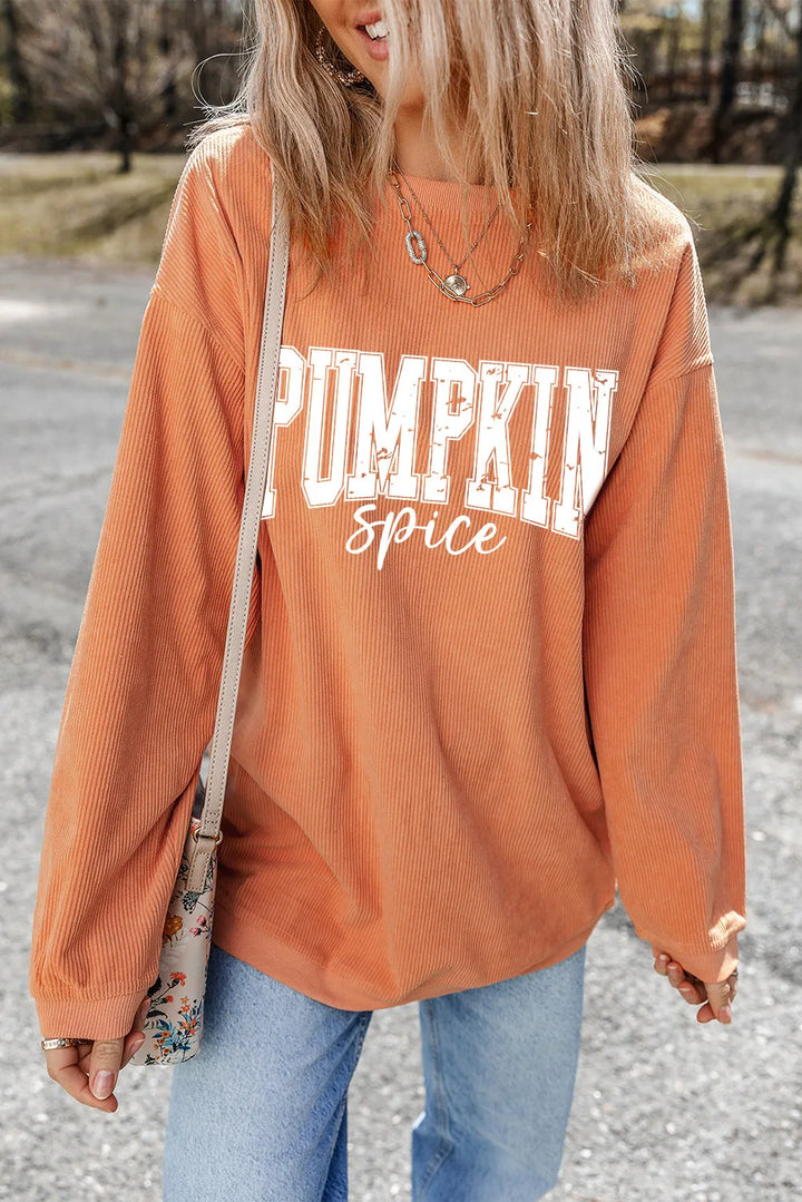 Pumpkin Spice Graphic Long Sleeve Sweatshirt