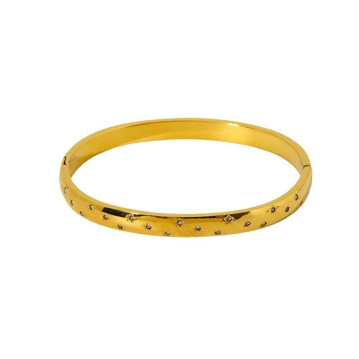18K Gold Plated Star-Shaped Bangle (With Box)-Ever Joy