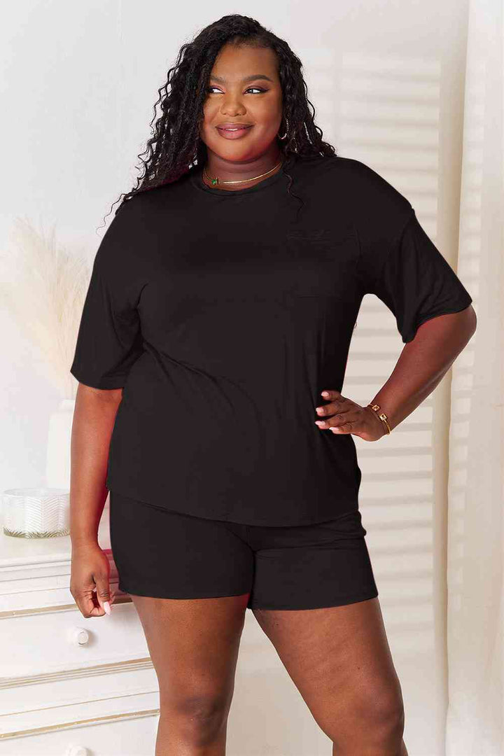 Basic Bae Full Size Soft Rayon Half Sleeve Top And Shorts Set