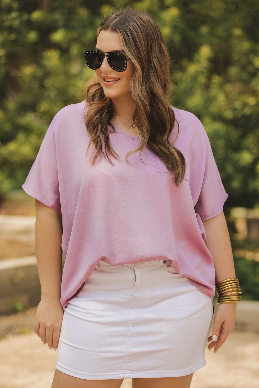 Womens - Basic Instincts Pocket Tunic In Lilac
