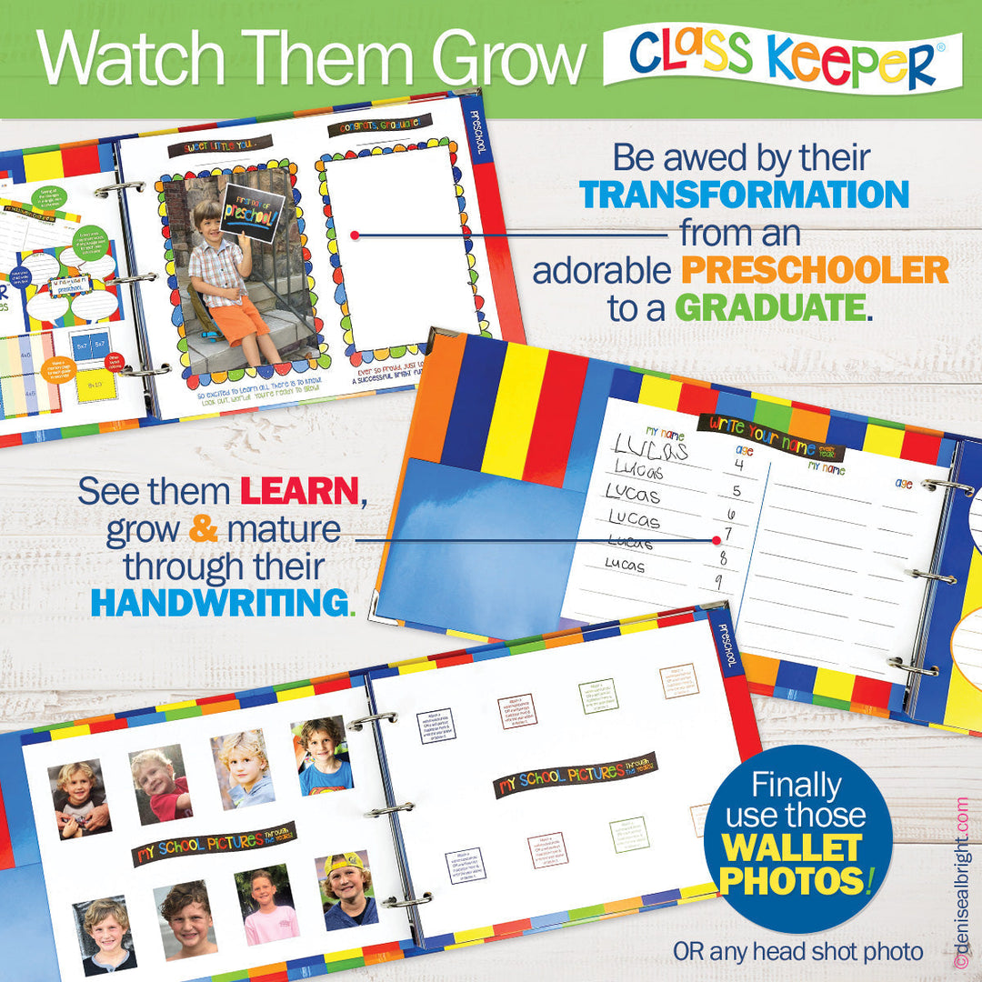 Binder - NEW! Mom Must-Have School Keepsake Kit | Class Keeper® + Photo Prop Deck + School Stickers