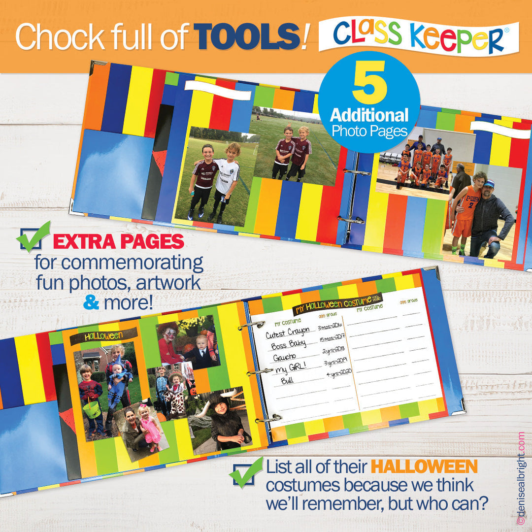 Binder - NEW! Mom Must-Have School Keepsake Kit | Class Keeper® + Photo Prop Deck + School Stickers