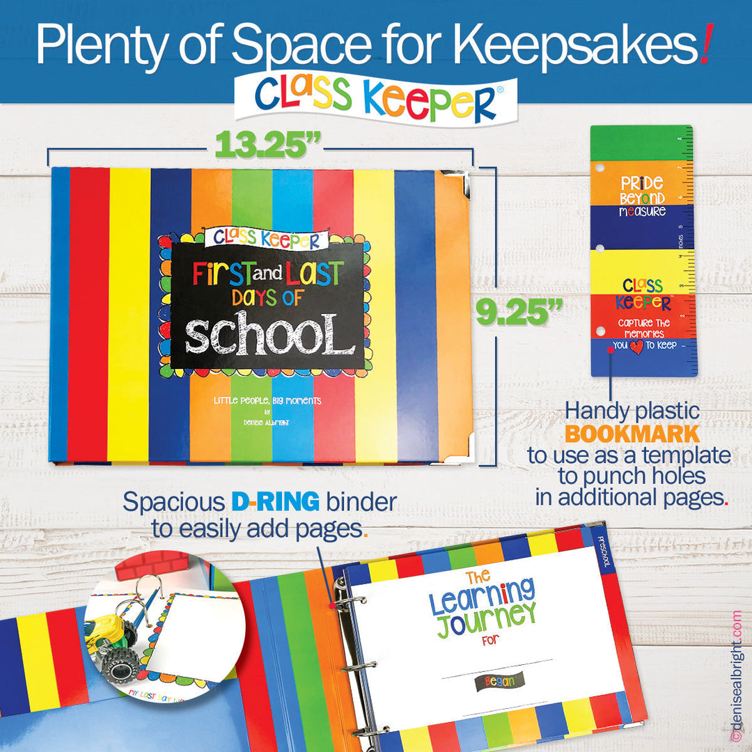 Binder - NEW! Mom Must-Have School Keepsake Kit | Class Keeper® + Photo Prop Deck + School Stickers