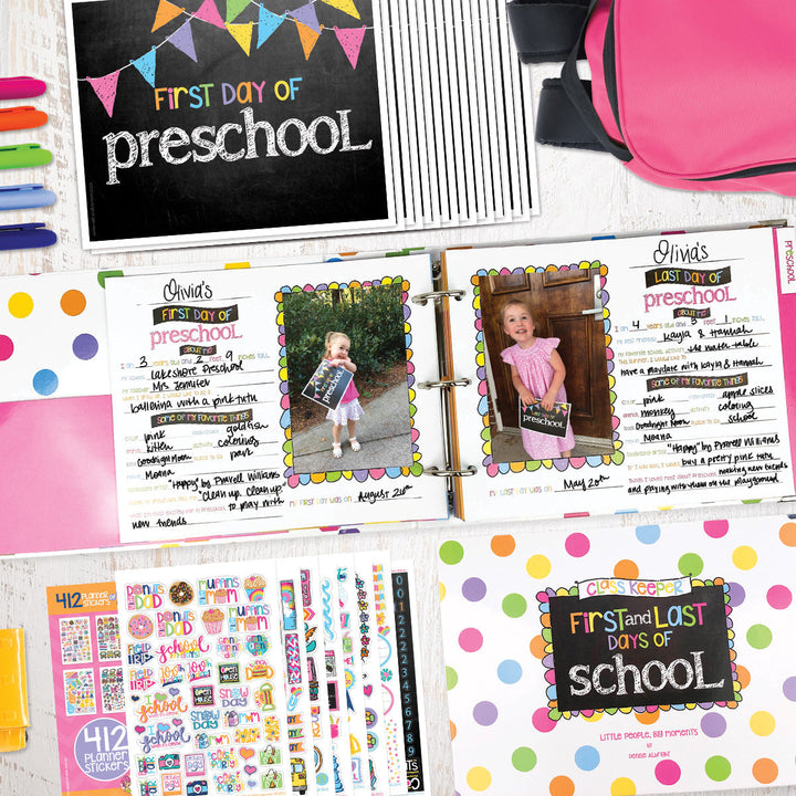 Binder - NEW! Mom Must-Have School Keepsake Kit | Class Keeper® + Photo Prop Deck + School Stickers