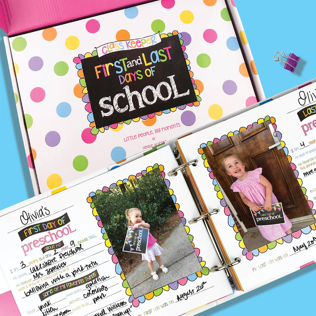 Binder - NEW! Mom Must-Have School Keepsake Kit | Class Keeper® + Photo Prop Deck + School Stickers