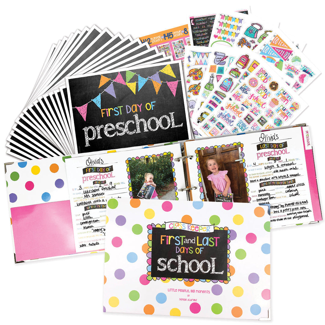 Binder - NEW! Mom Must-Have School Keepsake Kit | Class Keeper® + Photo Prop Deck + School Stickers