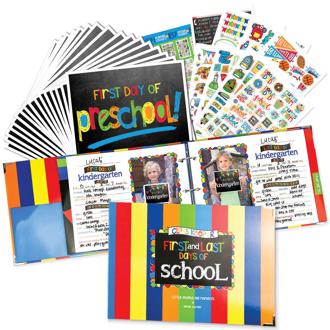 Binder - NEW! Mom Must-Have School Keepsake Kit | Class Keeper® + Photo Prop Deck + School Stickers