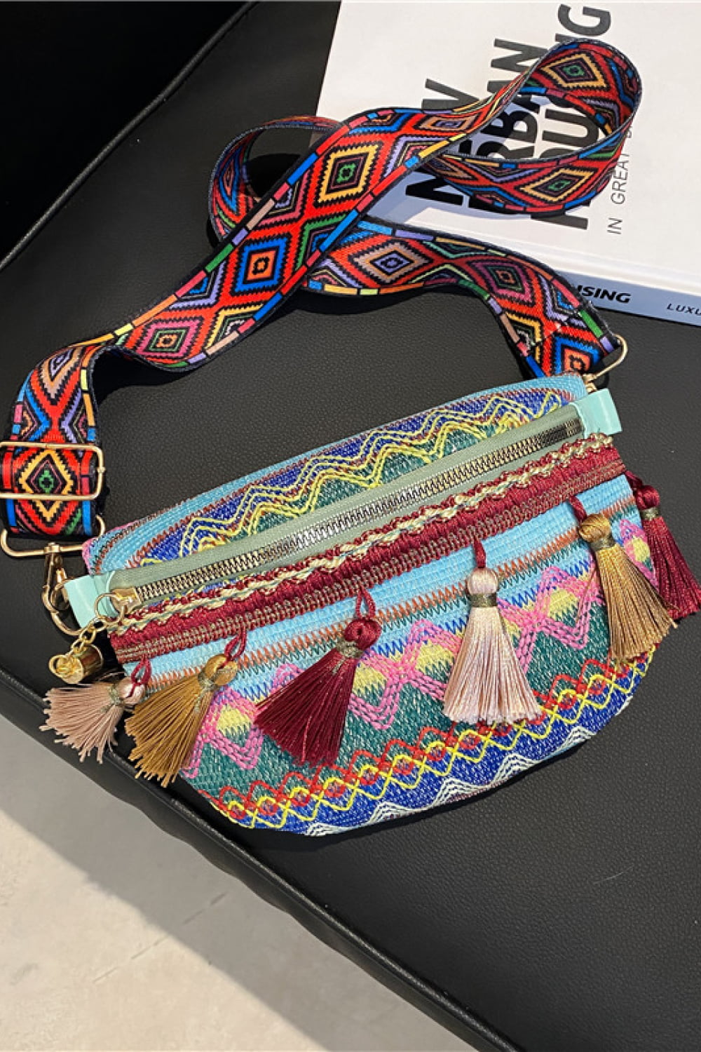 Bohemian Sling Bag With Tassels