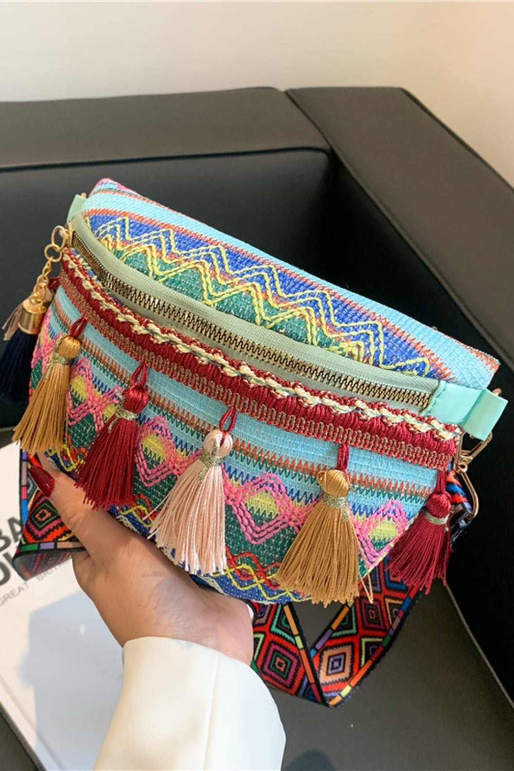 Bohemian Sling Bag With Tassels