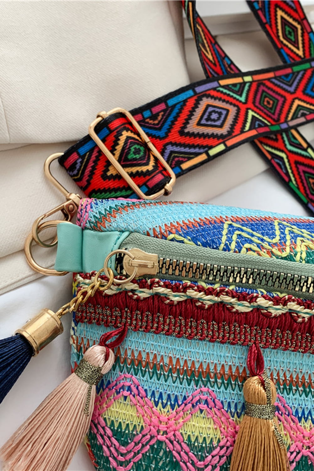 Bohemian Sling Bag With Tassels