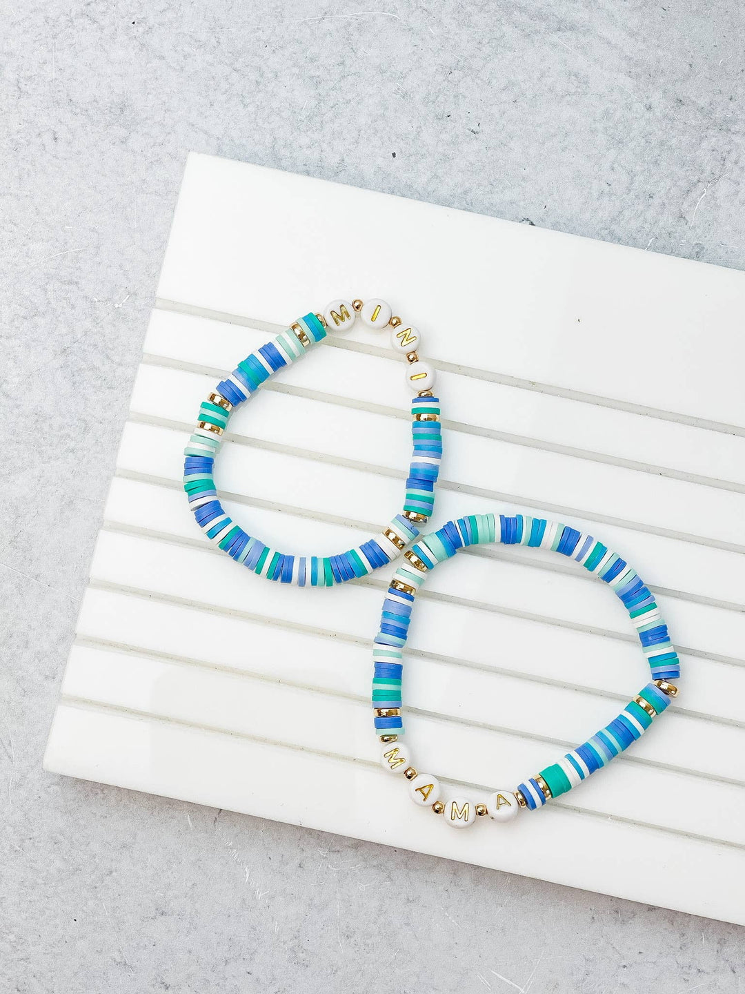 Bracelets - Mama + Mini Stretch Bracelet Set - Blue