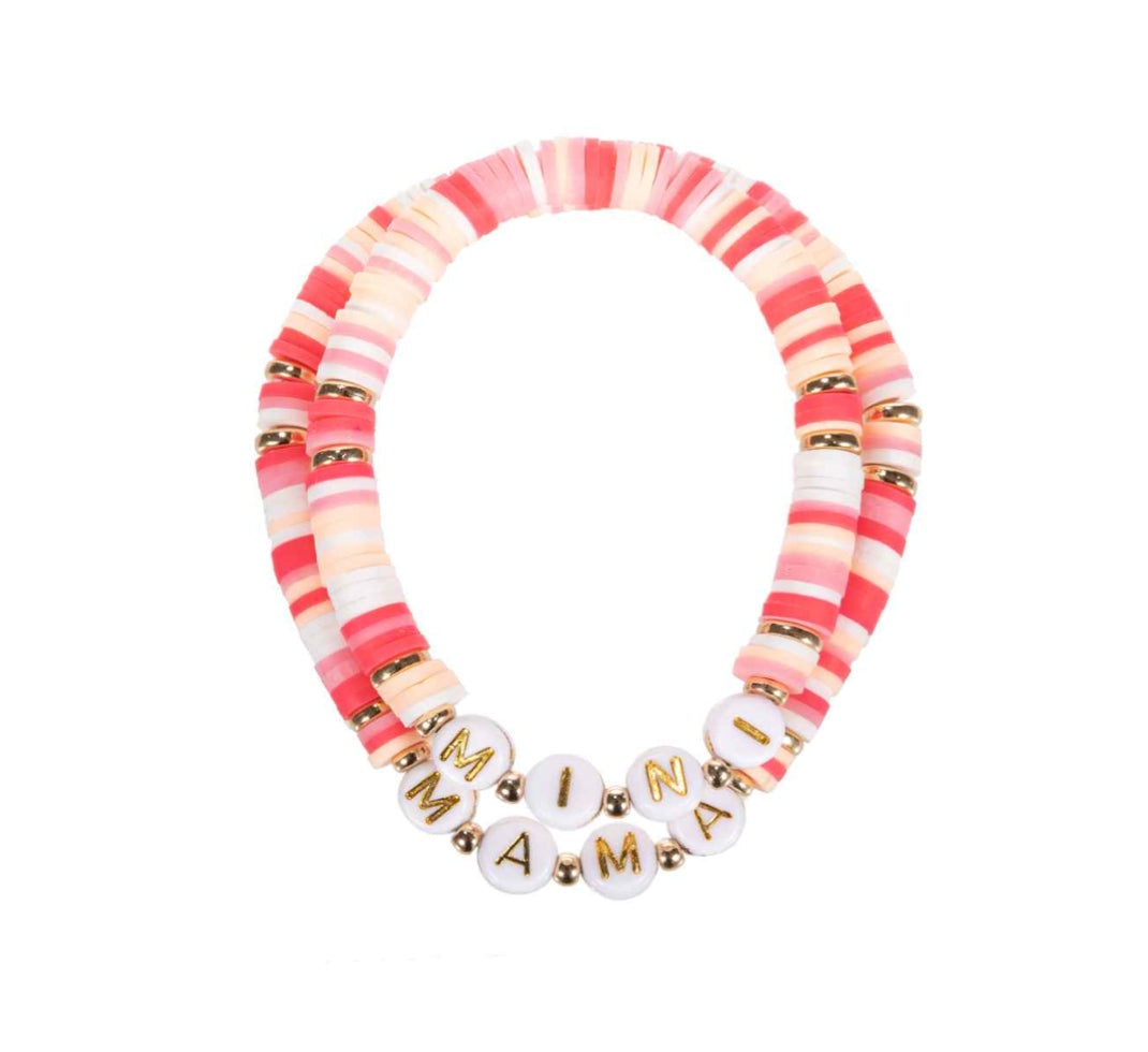 Bracelets - Mama + Mini Stretch Bracelet Set - Pink