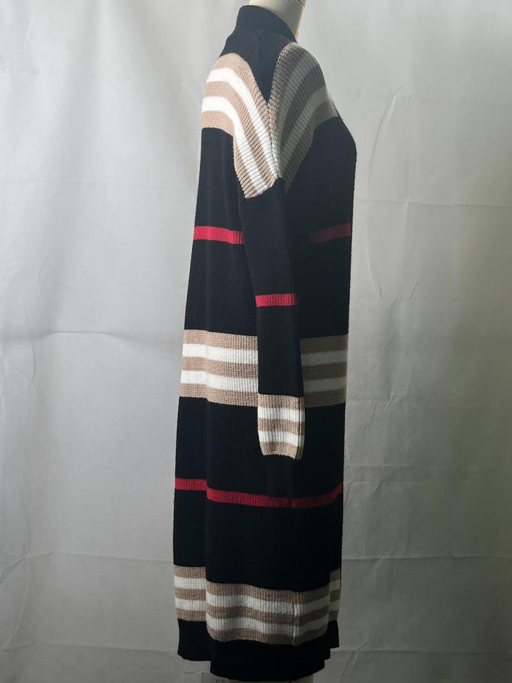"The Burbs" Oversized Striped Knit Duster Cardigan-Ever Joy