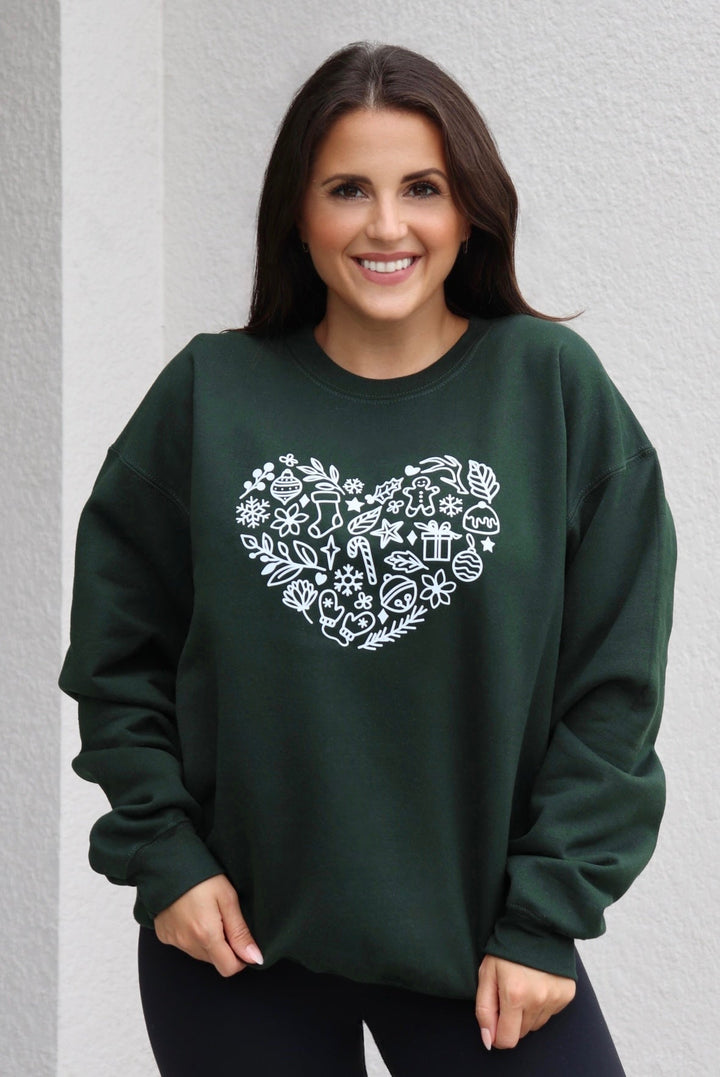 CHRISTMAS HEART SWEATSHIRT