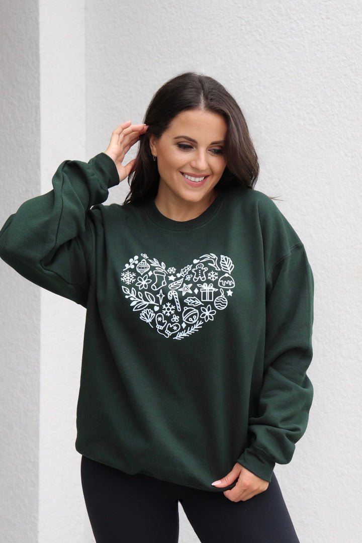 CHRISTMAS HEART SWEATSHIRT