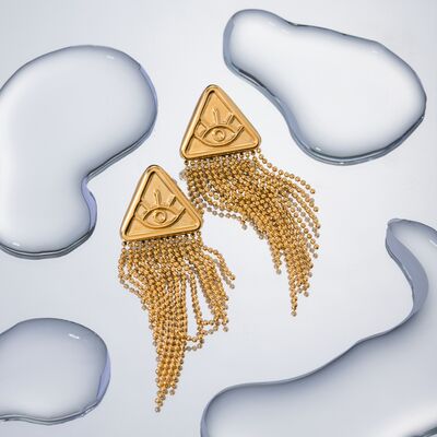 18K Gold-Plated Stainless Steel Geometric Earrings-Ever Joy