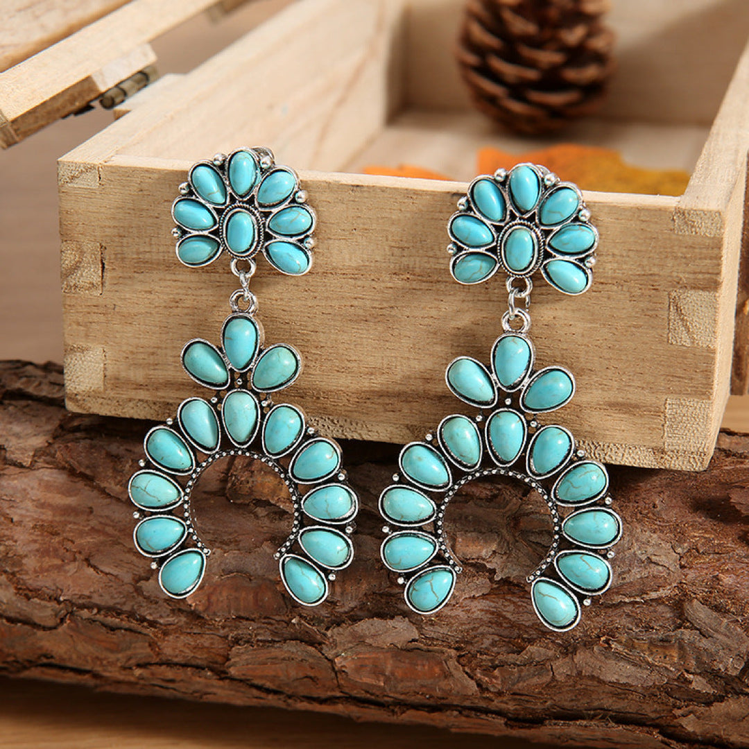 Dangle & Drop Earrings - Chunky Turquoise Drop Earrings