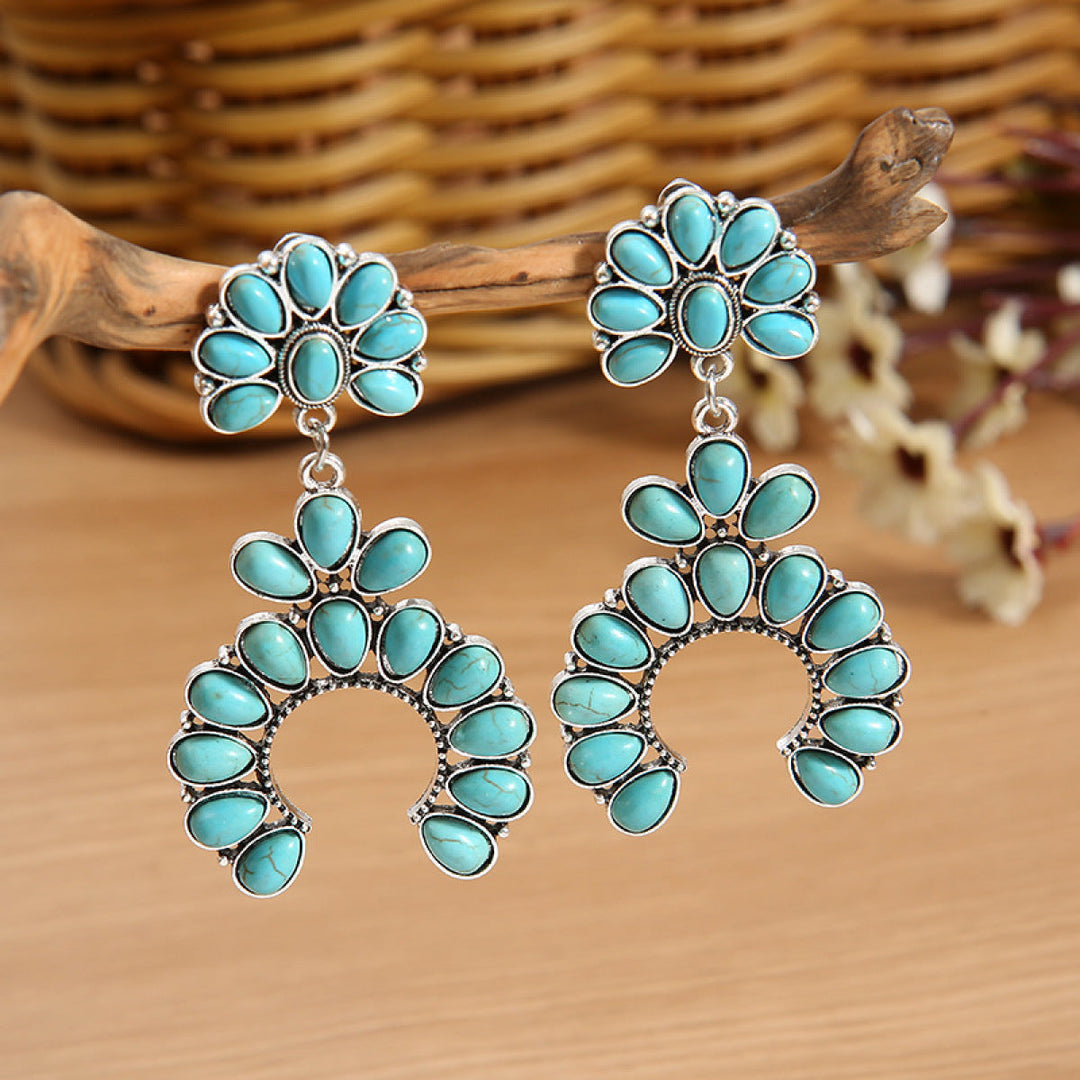 Dangle & Drop Earrings - Chunky Turquoise Drop Earrings