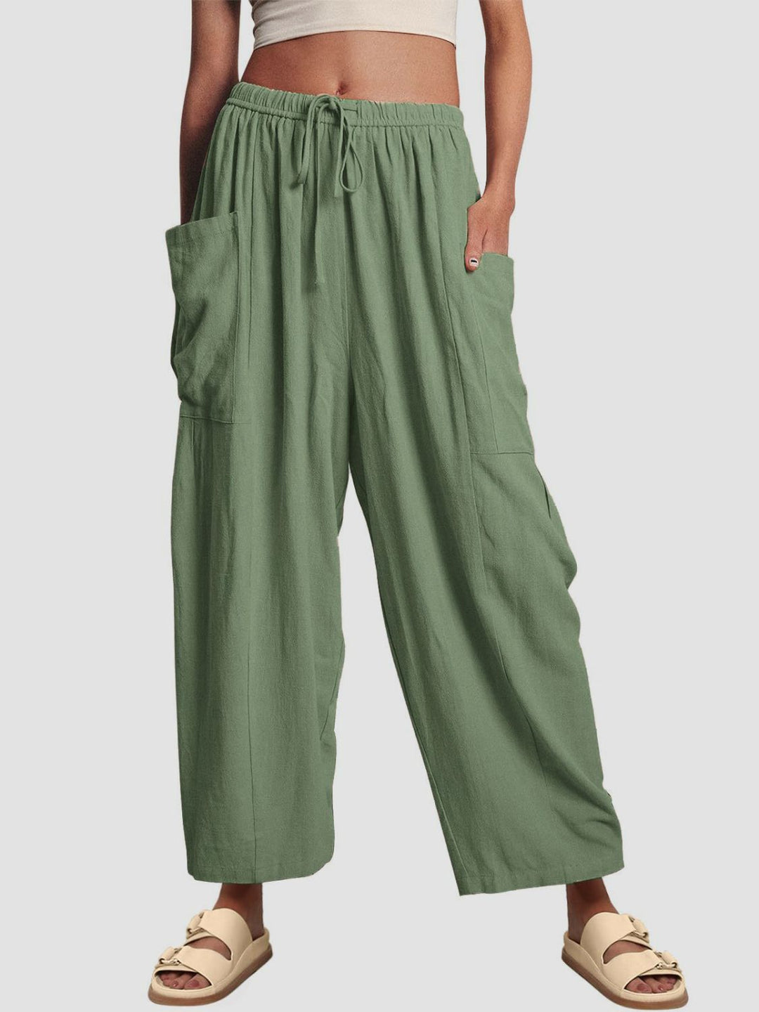 Full Size Wide Leg Pants With Pockets