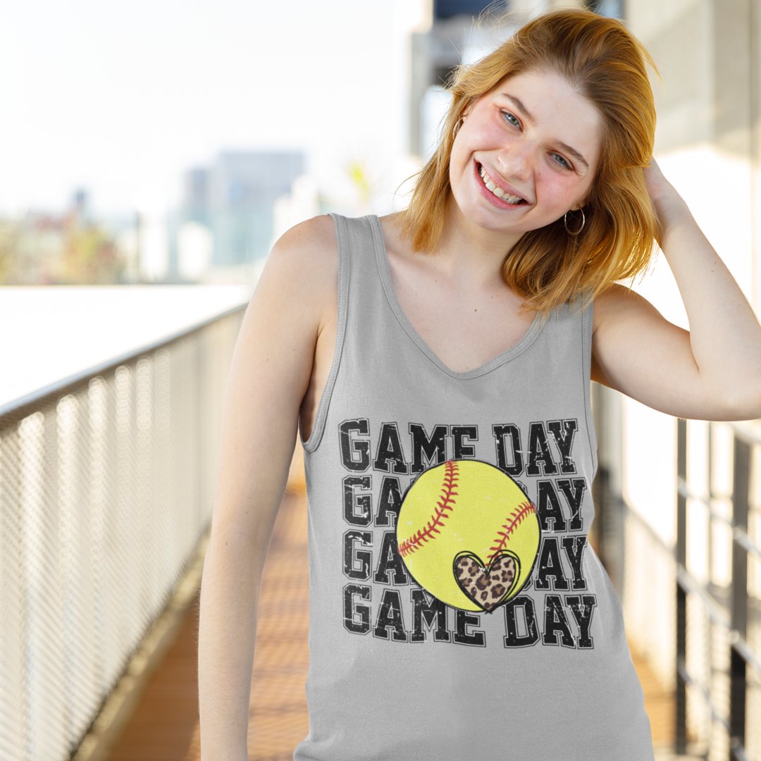 Tank - Softball Game Day Racerback Tank