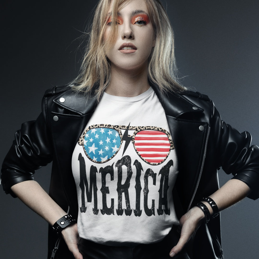 Womans T-shirt - 'Merica Glasses Graphic Tee