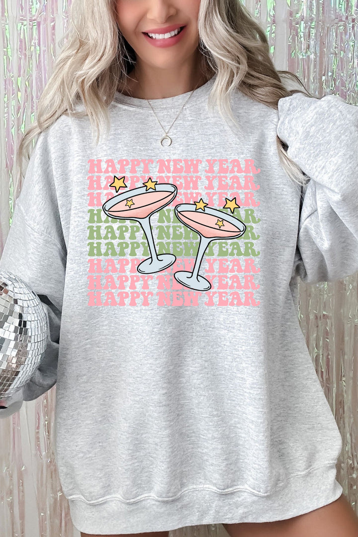 HAPPY NEW YEAR CHAMPAGNE GLASSES SWEATSHIRT