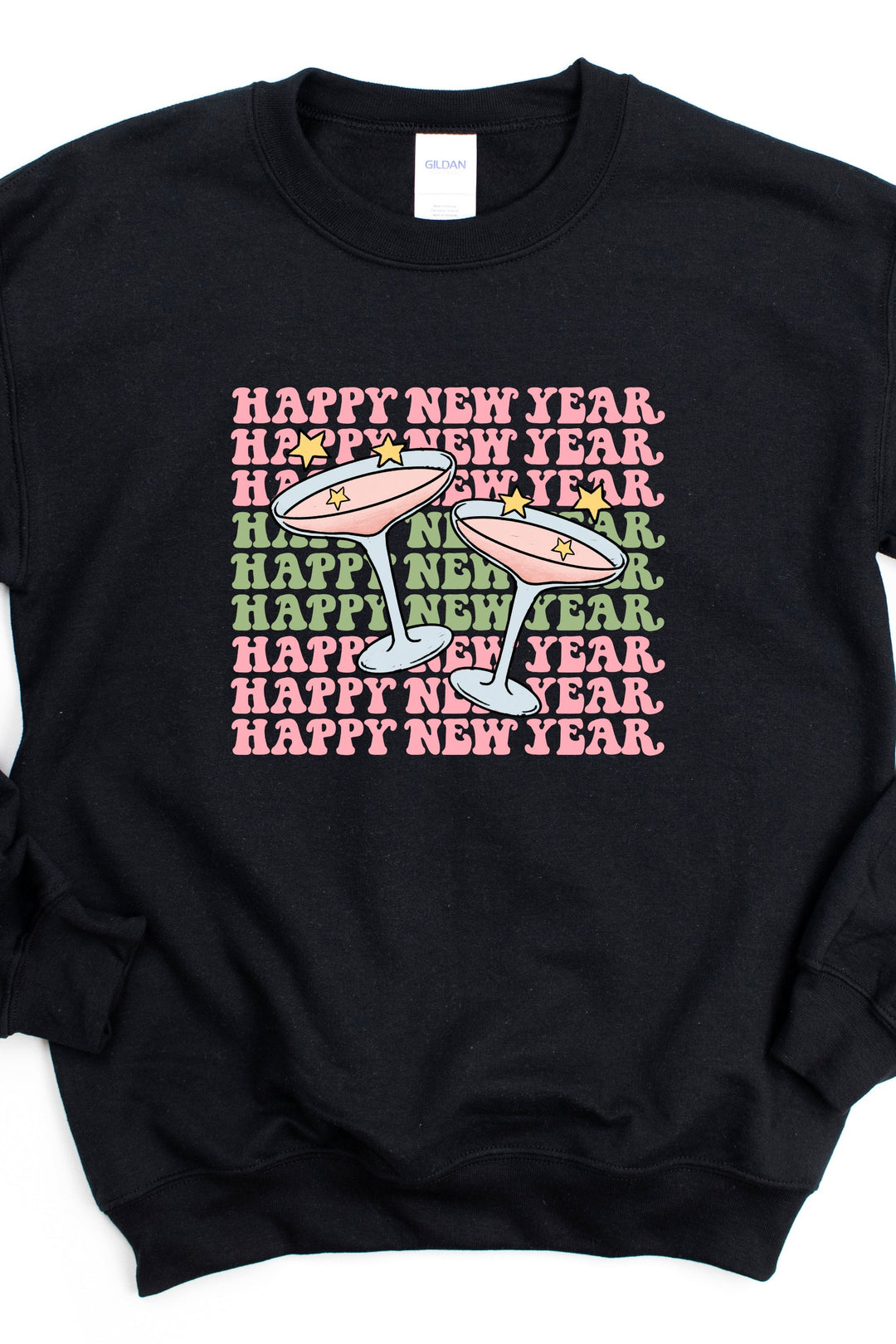 HAPPY NEW YEAR CHAMPAGNE GLASSES SWEATSHIRT