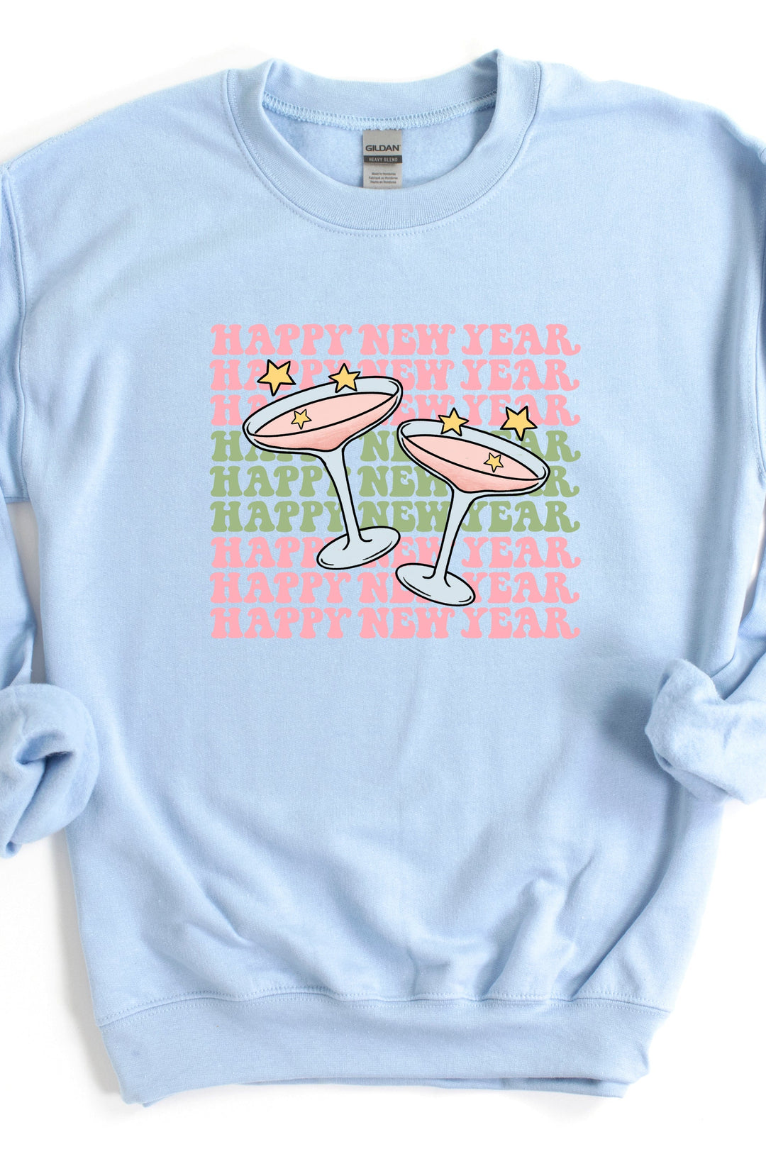 HAPPY NEW YEAR CHAMPAGNE GLASSES SWEATSHIRT