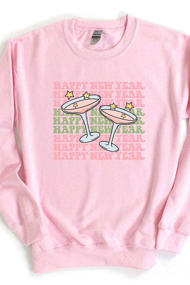 HAPPY NEW YEAR CHAMPAGNE GLASSES SWEATSHIRT