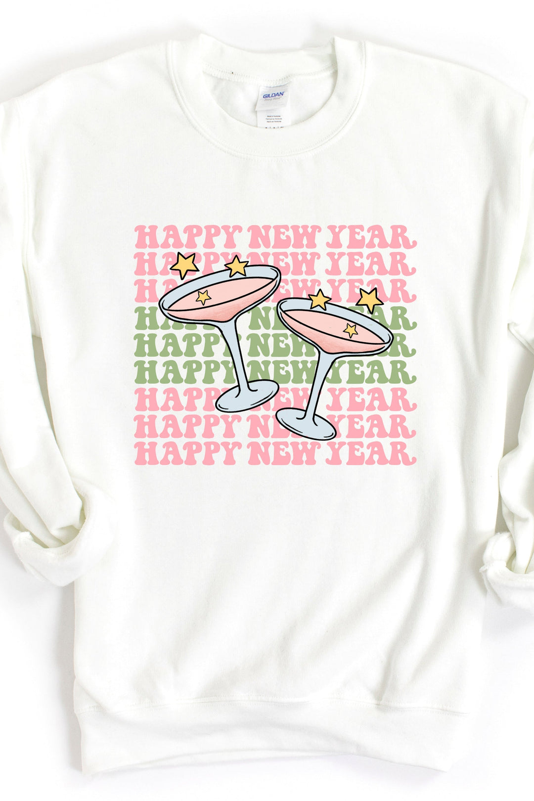 HAPPY NEW YEAR CHAMPAGNE GLASSES SWEATSHIRT