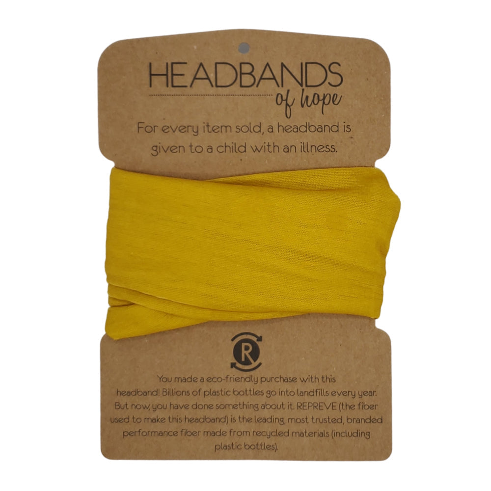 Headband - Headbands Of Hope - Solid Mustard Recycled Tube Turban