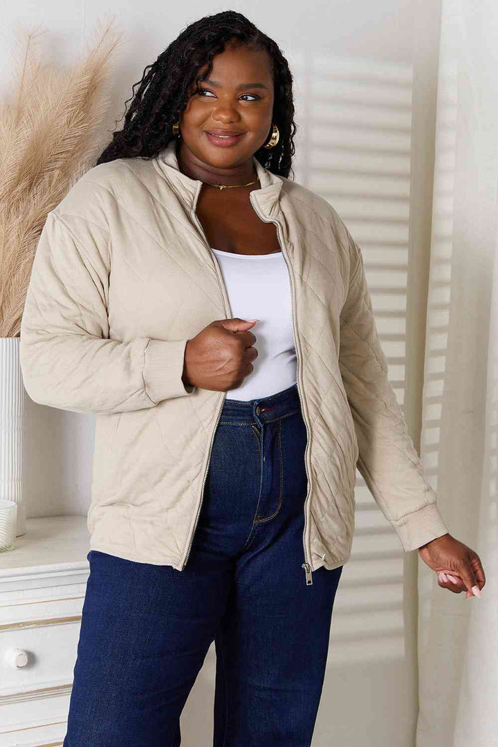 Heimish Full Size Zip-Up Jacket With Pockets