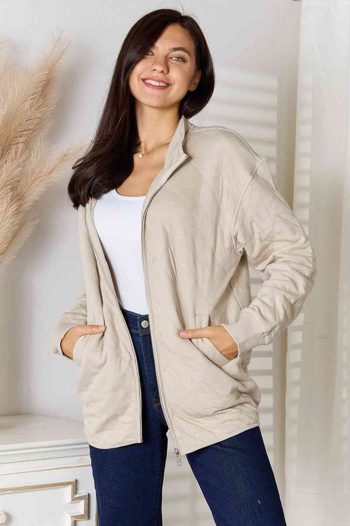 Heimish Full Size Zip-Up Jacket With Pockets
