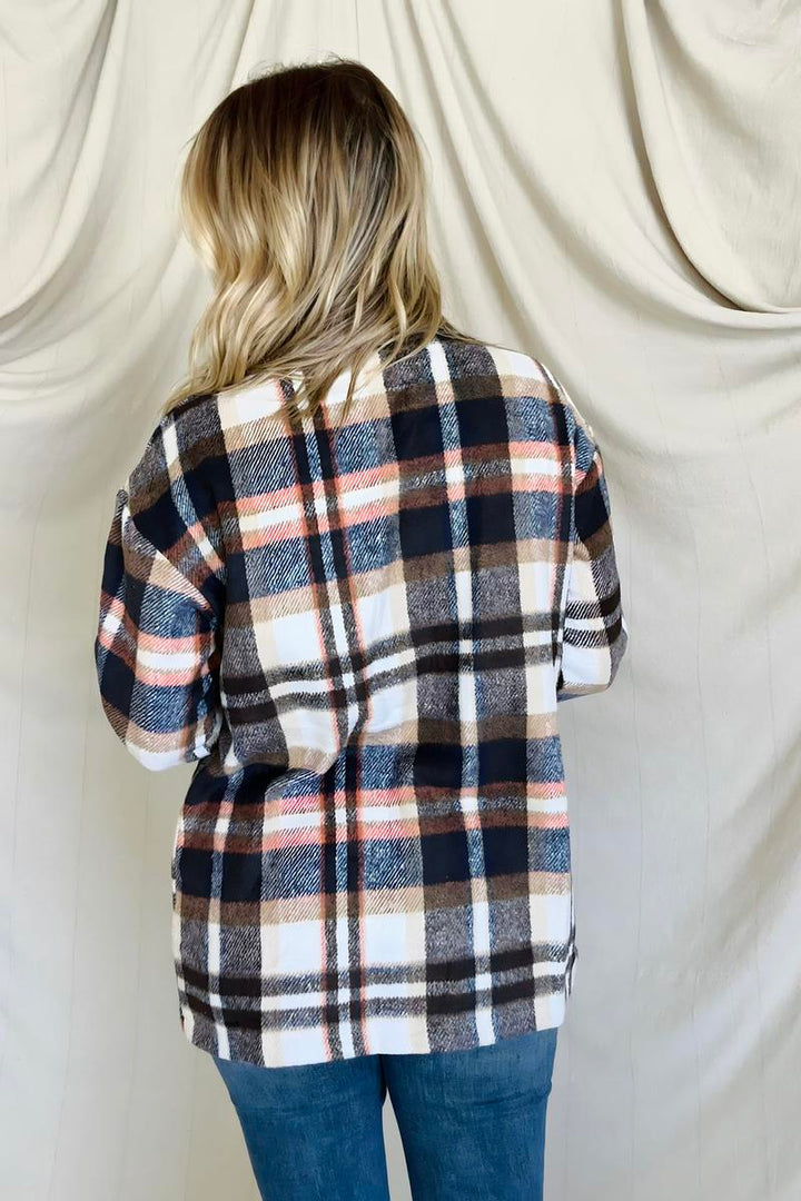 Jackets - Plaid Flannel Shacket With Pockets