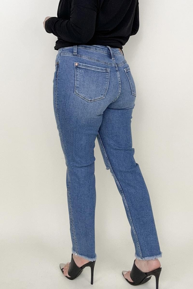 Jeans - Judy Blue Embroidered Boyfriend Jeans With Side Seam Stitch