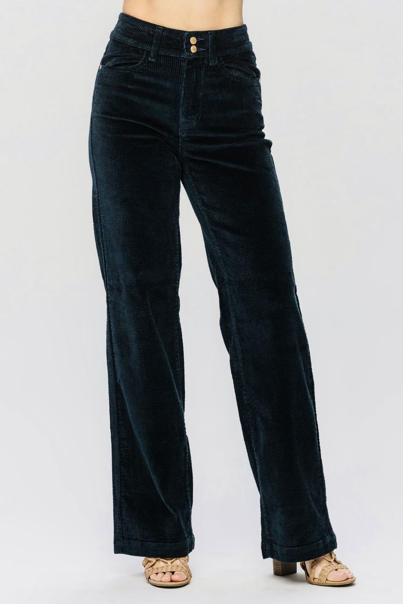 Jeans - Judy Blue High Waist Emerald Corduroy Wide Leg Jeans