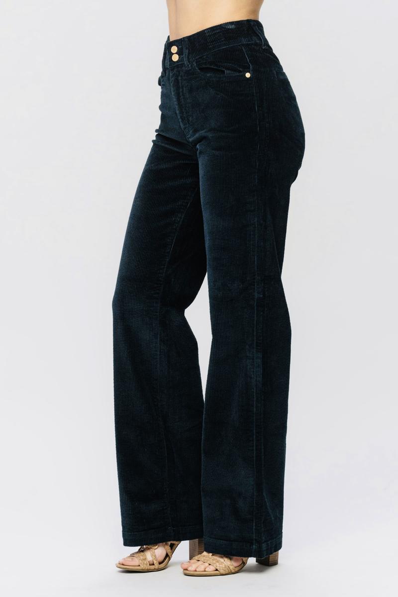 Jeans - Judy Blue High Waist Emerald Corduroy Wide Leg Jeans