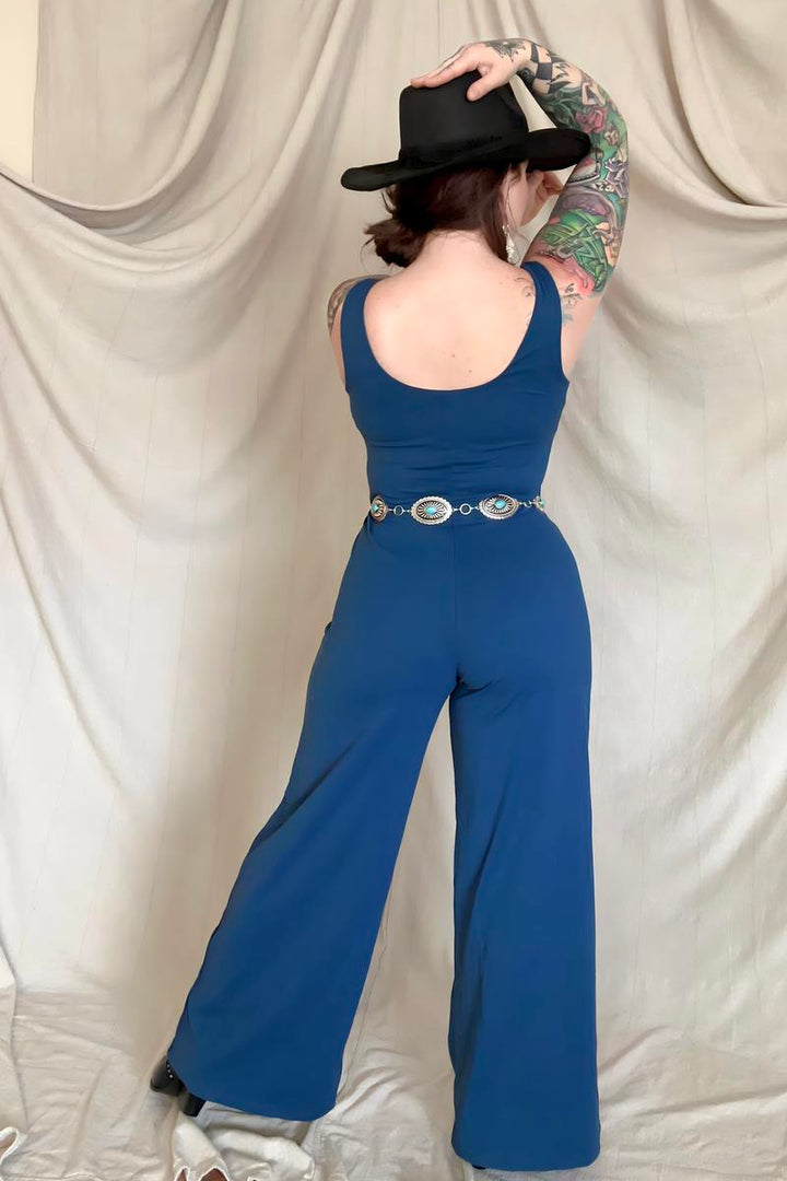 Jumpsuits - FawnFit Wide Leg Sleeveless Jumpsuit With Built-In Bra