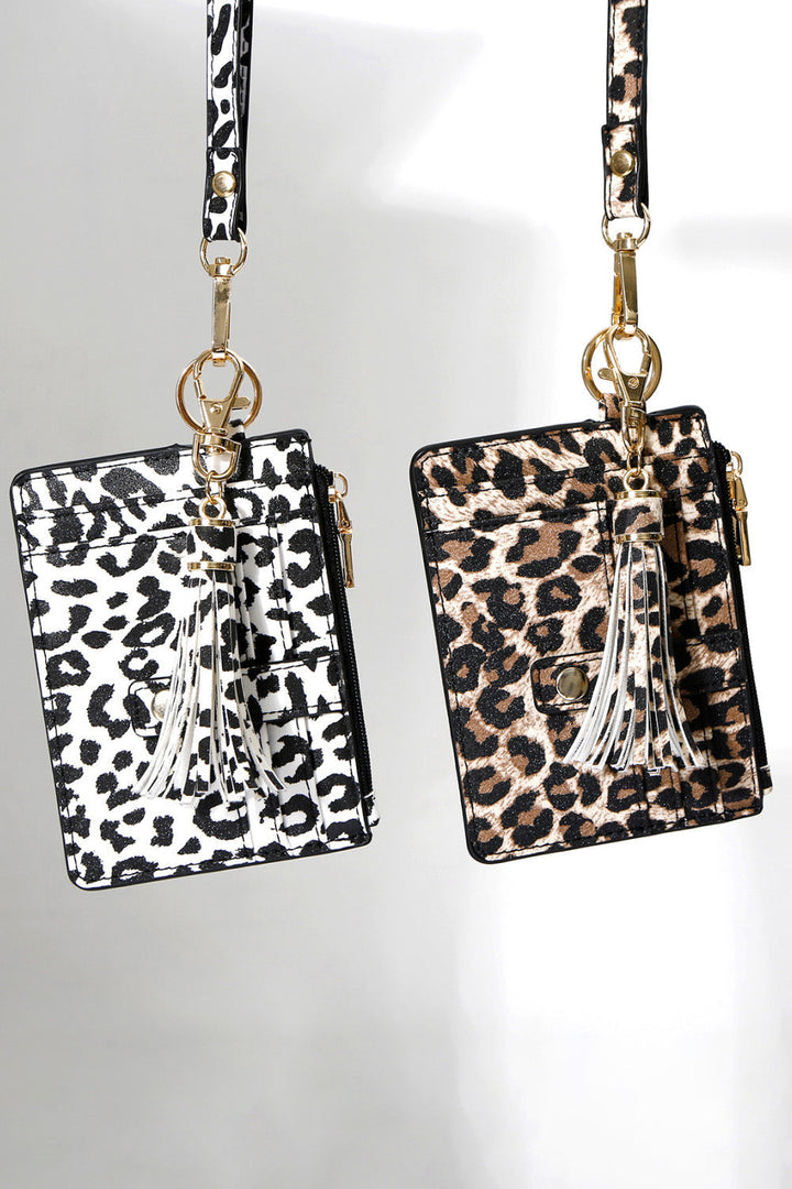 Leopard Tassel Keychain With Wallet