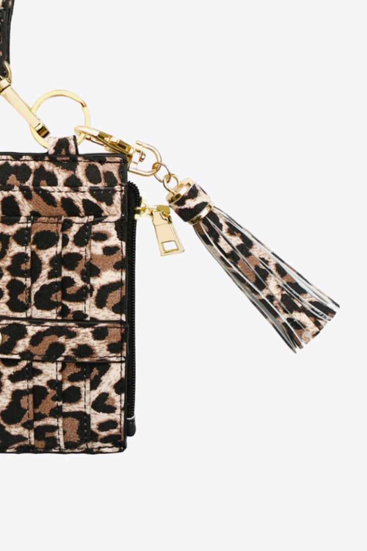 Leopard Tassel Keychain With Wallet